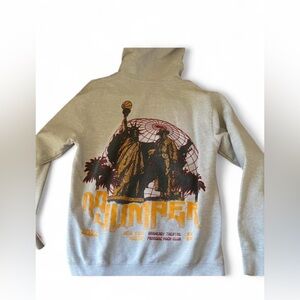 No Jumper New York Boston Exclusive Gray Hoodie with Graphic Print Size S Mens